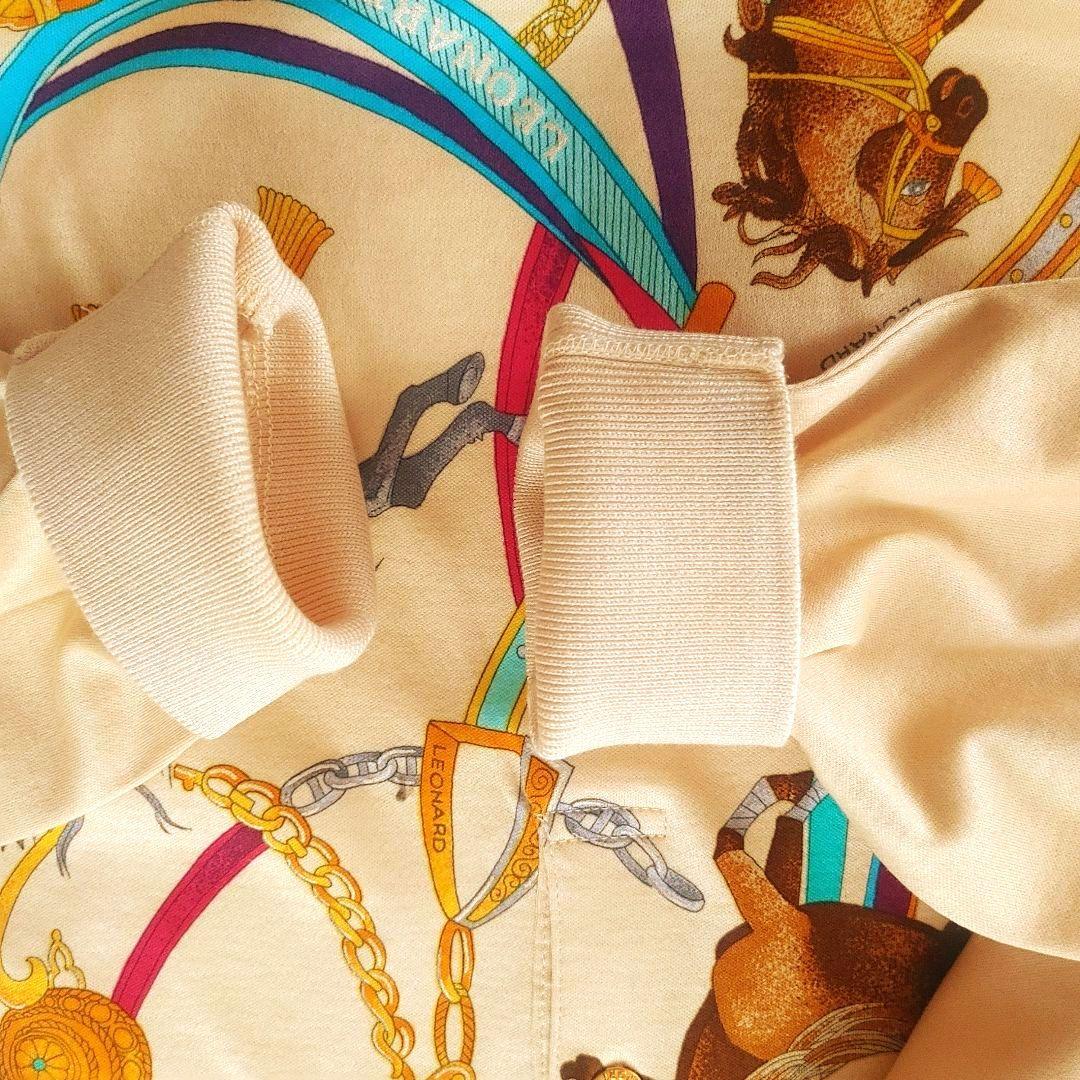 未使用美品☆LEONARD レオナールスポーツ☆長袖ポロシャツ L ホース柄