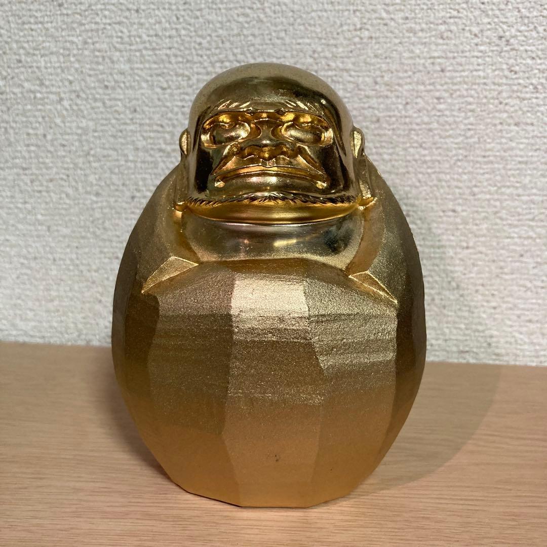 縁起物】名久井十九三作 達磨大師の置物 24KGP 24金 メッキ ダルマ