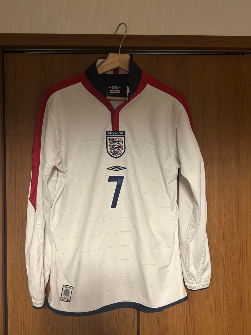 希少】柴田ひかり/UMBRO×イングランド代表ベッカムNo7長袖ユニフォームS