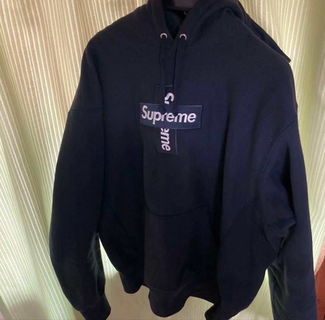 Supreme クロスボックスロゴ パーカー Sサイズ ブラック BOXLOGO