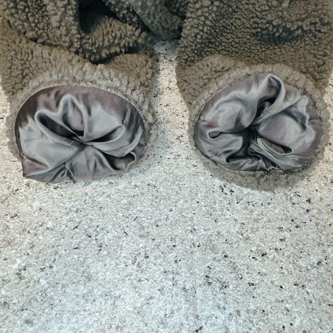 pq様 ZARA グレー ダブルブレスト フェイクボアテディベアコート S