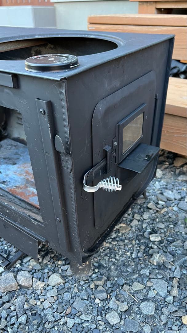 手渡し】ロマンチカル薪ストーブ煙突横出し ピザ釜つき