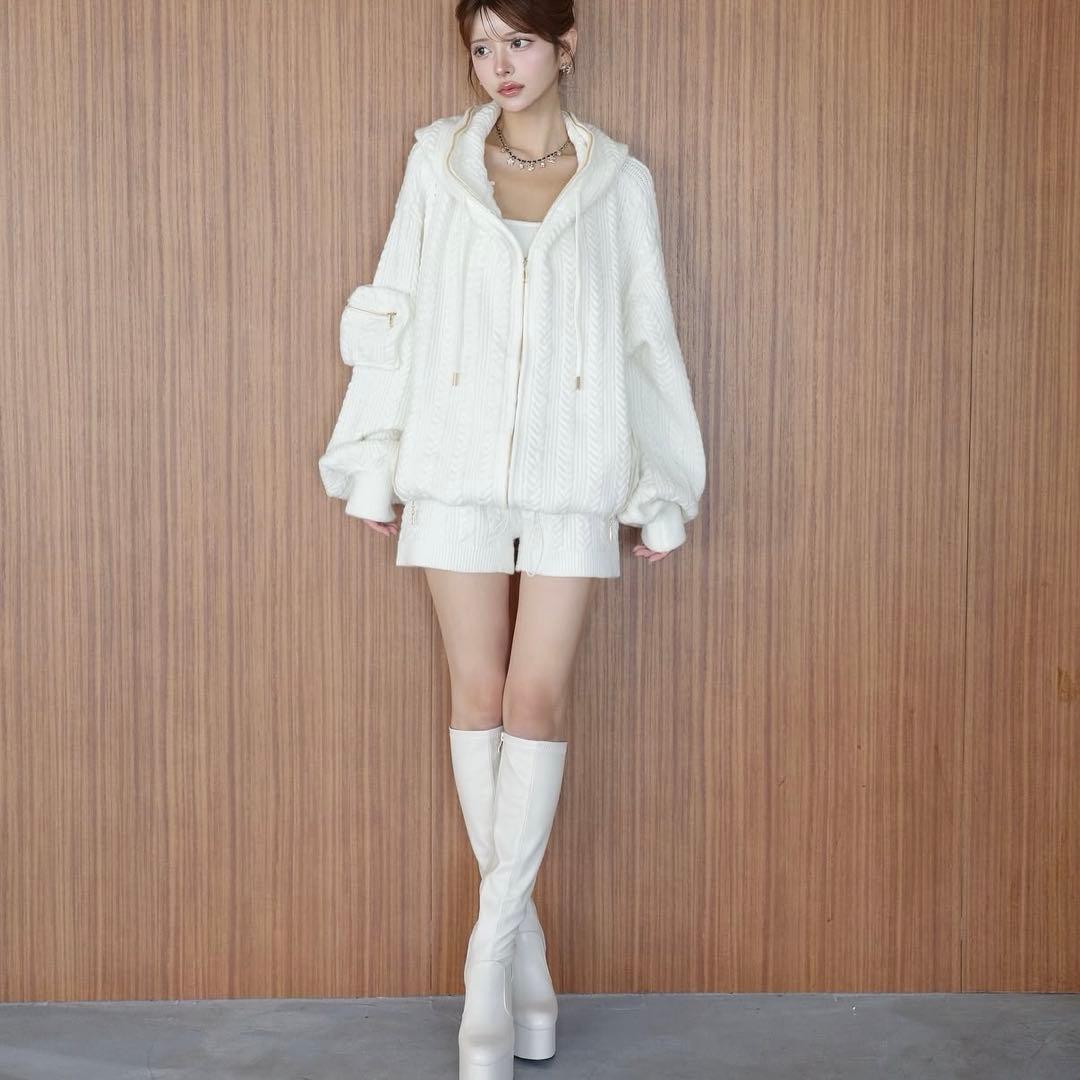 randy ニットカーゴセットアップ ホワイト - メルカリ