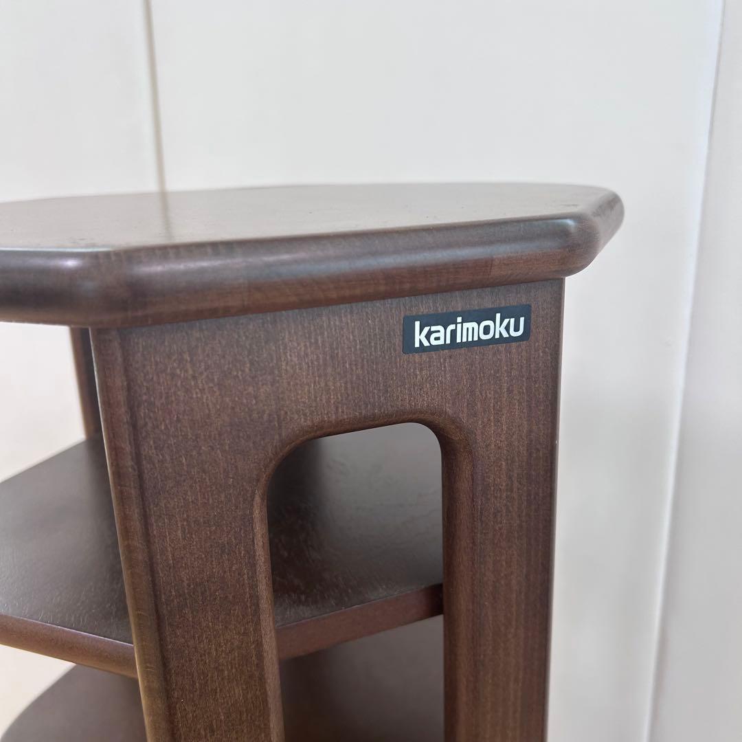 カリモク karimoku スリッパラック 木製 6段 美品 スリット 天然木