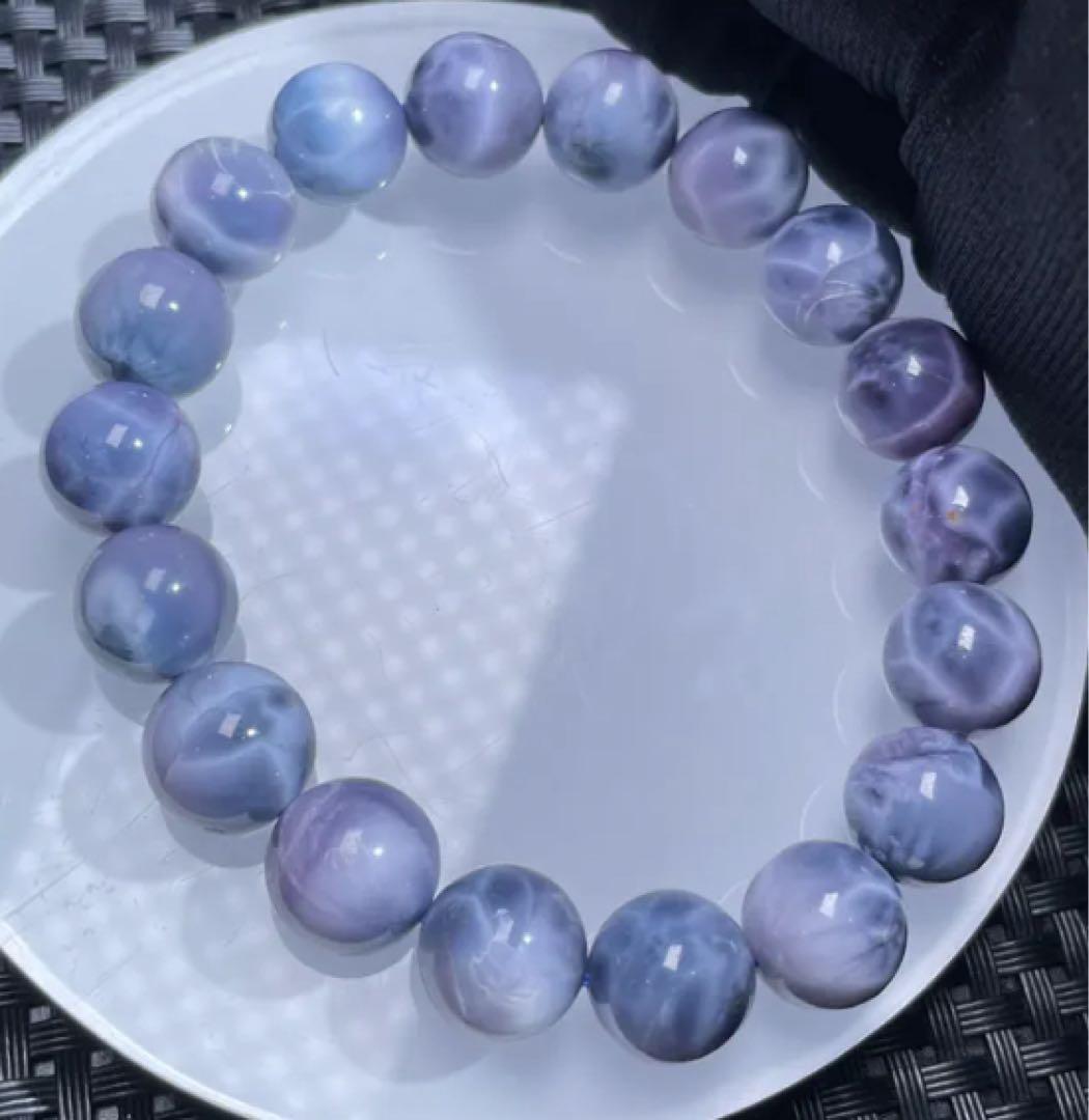 値下げ 高品質 天然 パープルラリマー ブレスレット - メルカリ