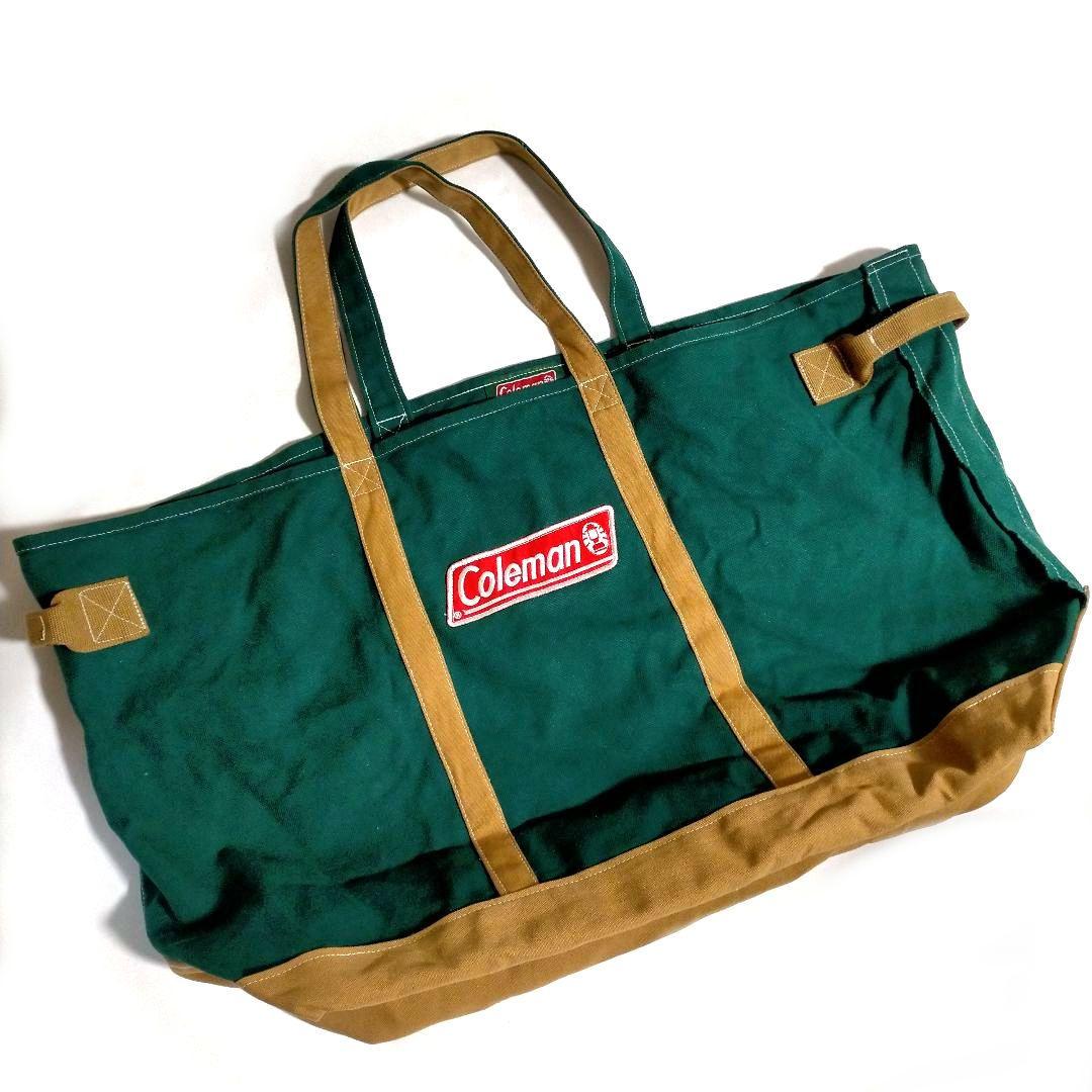 激レア 美品 ヴィンテージ コールマン 大容量 キャンバス 帆布 トートバッグ 極美品】コールマン 超特大トートバッグ キャンバス ヴィンテージ 丈夫