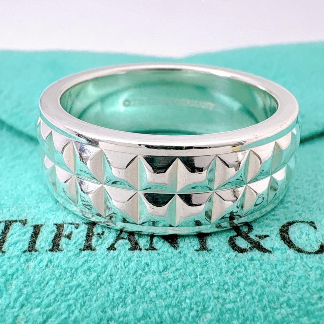 極美品 ティファニー スタッズ ピラミッド ドイツ製 リング 20号