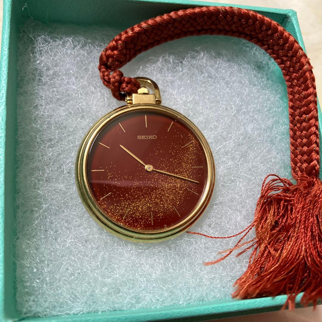 P*n様 希少モデル SEIKO セイコー 和装懐中時計 茜色蒔絵文字盤 - メルカリ