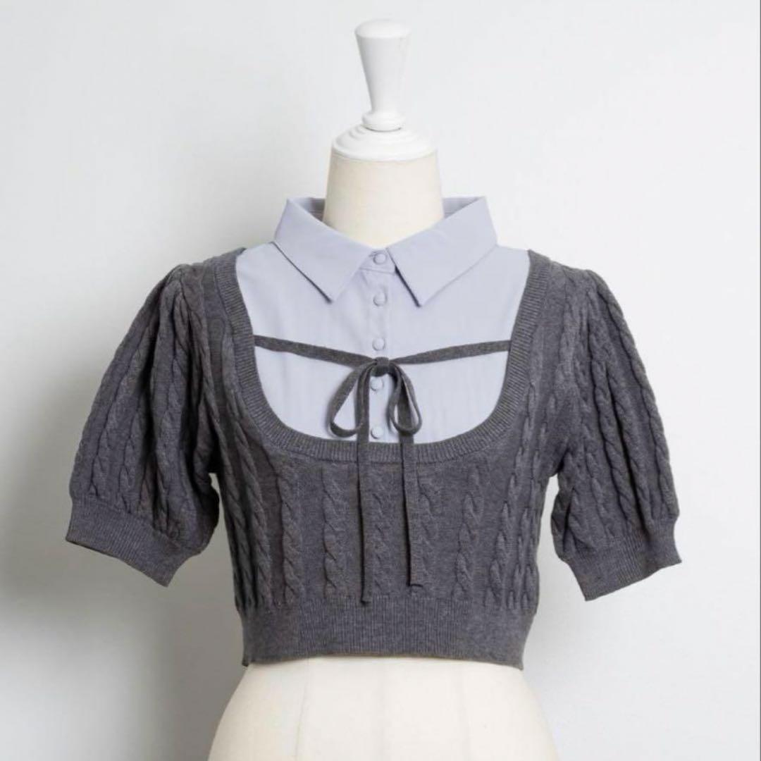 新品 pium レイヤードケーブルニット チャコール レイヤードケーブルニット – pium