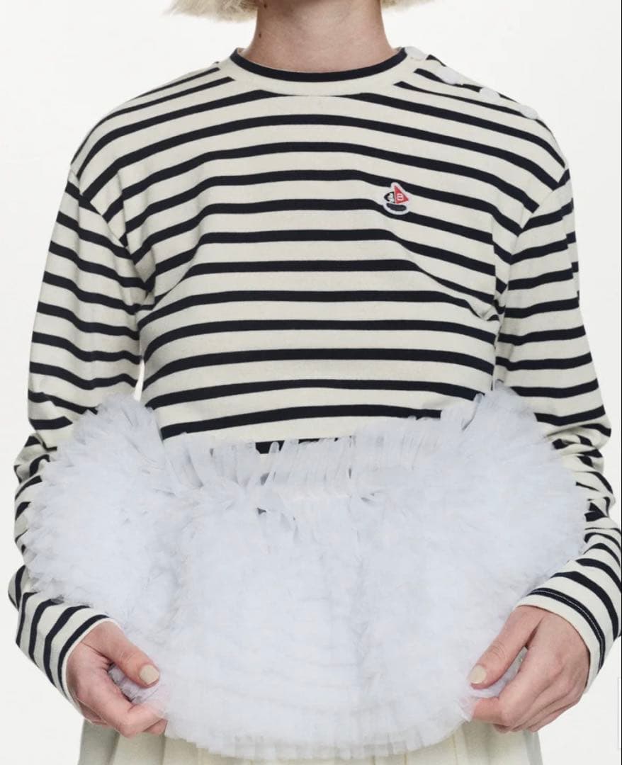 Bibiy FRANCINE TULLE TOP ボーダーチュールトップス - メルカリ