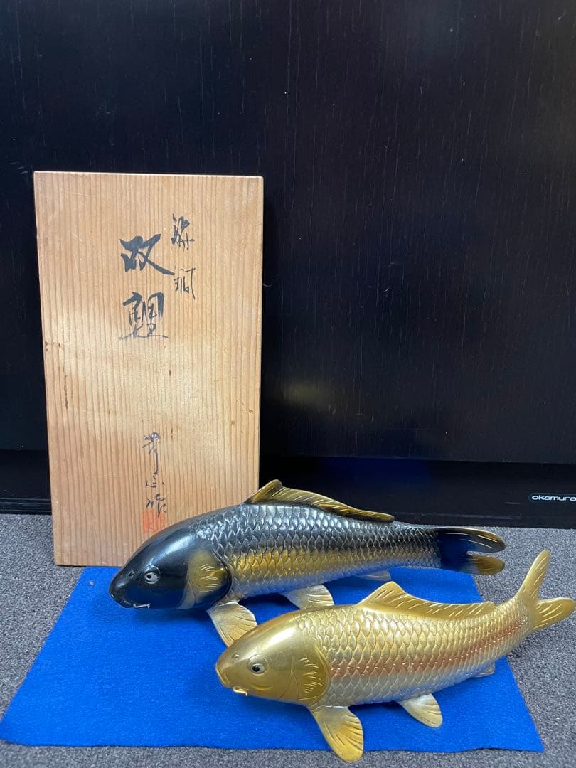 双鯉 金属製の鯉の彫刻 2匹セット - メルカリ