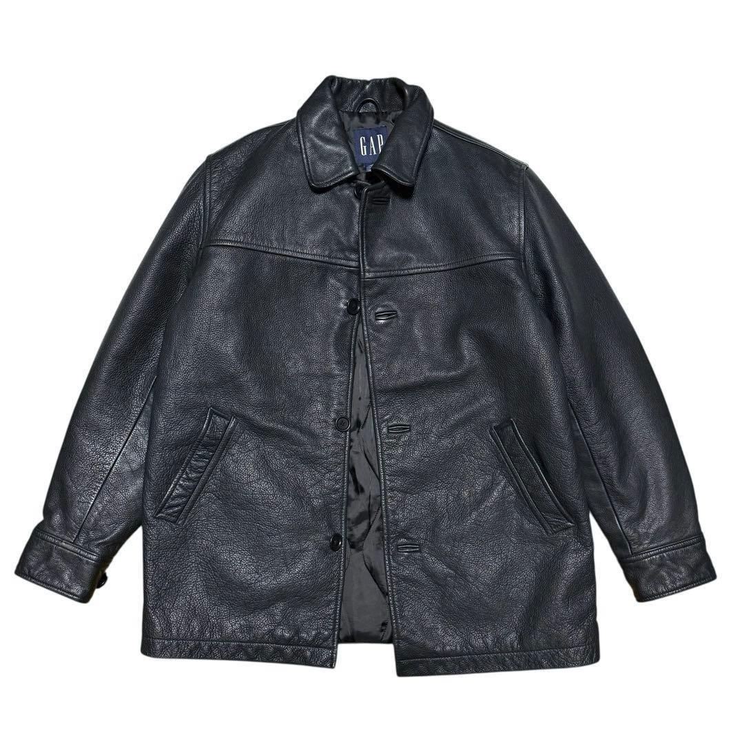 希少サイズXS 90's OLD GAP レザー カーコート シボ 良個体 美品