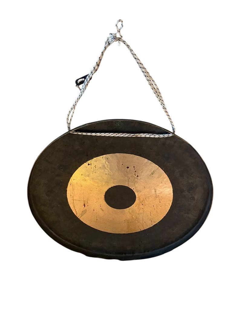 銅鑼 ドラ (ゴング)黒金 直径約55cm バチ付き