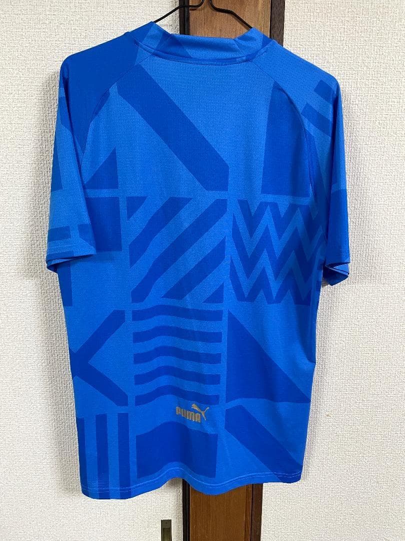 イタリア代表 2022 プレマッチシャツ ブルー 海外Mサイズ プーマ正規