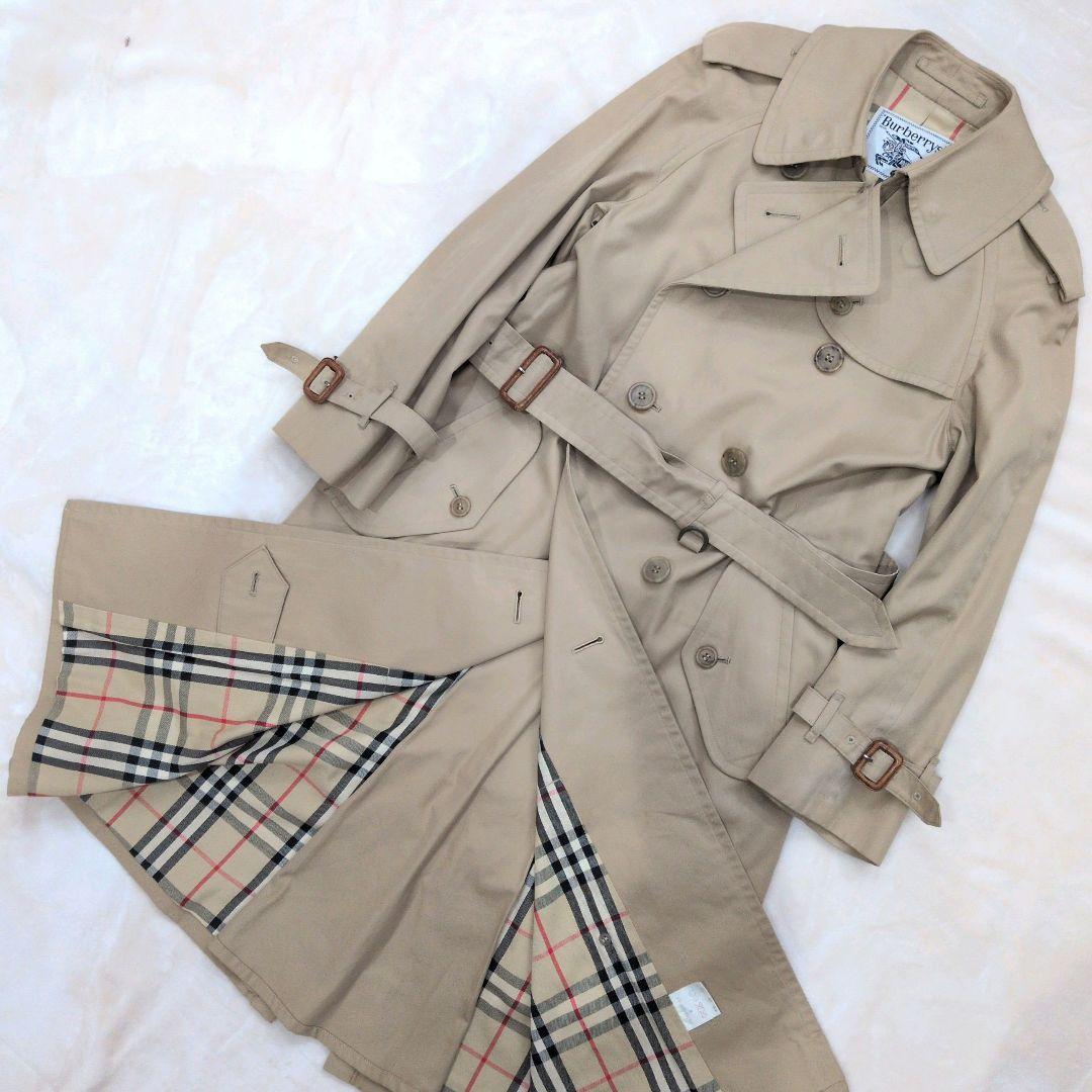 白タグ 90s Burberrys トレンチコート ベージュ ノバチェックベルト