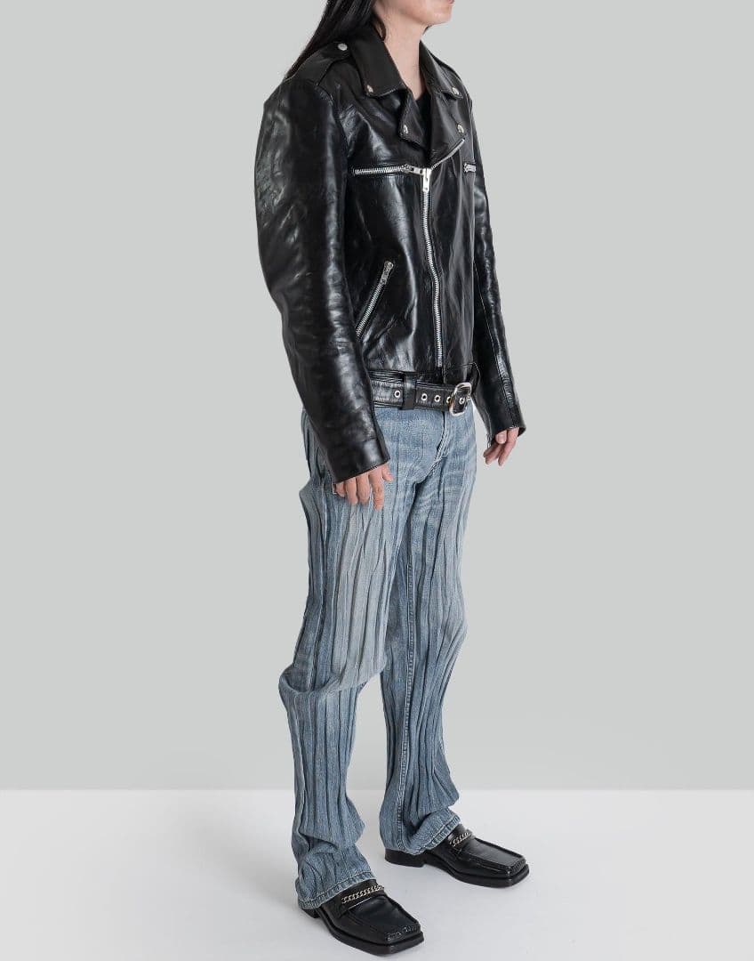 blackmeans 23SS カウレザー ダブルライダースジャケット - メルカリ