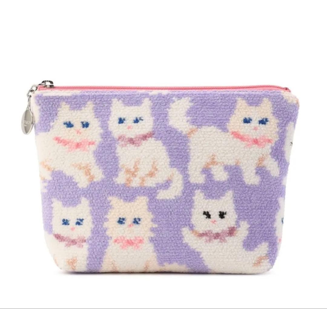 新品タグ付き　フェイラー　FEILER モフモフネコチャン 舟形ポーチ　M ねこ モフモフネコチャン 舟型ポーチM L/MNC-260282（WEB限定）(ペール