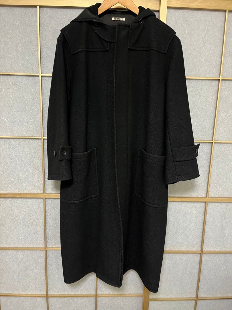 AURALEE フード付きロングコート サイズ1 黒 - メルカリ