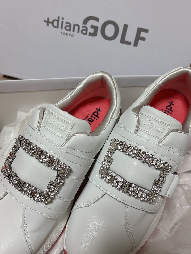【値下げしました】diana+ ゴルフシューズ 新品未使用 プラスダイアナ ＋diana 【+dianaGOLF】バックル付きゴルフシューズ
