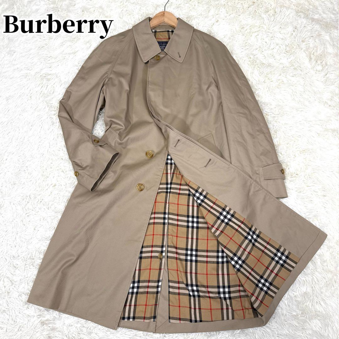 バーバリー Burberry ステンカラーコート 裏地総チェック 英国製 44 BURBERRY（バーバリー） 未使用 英国製 コットン100％ ステンカラー
