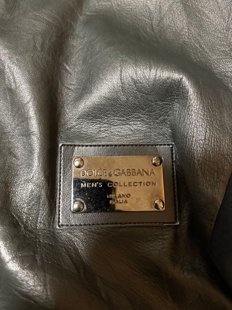 ドルチェアンドガッバーナ レザージャケット ニット スウェット切替 50