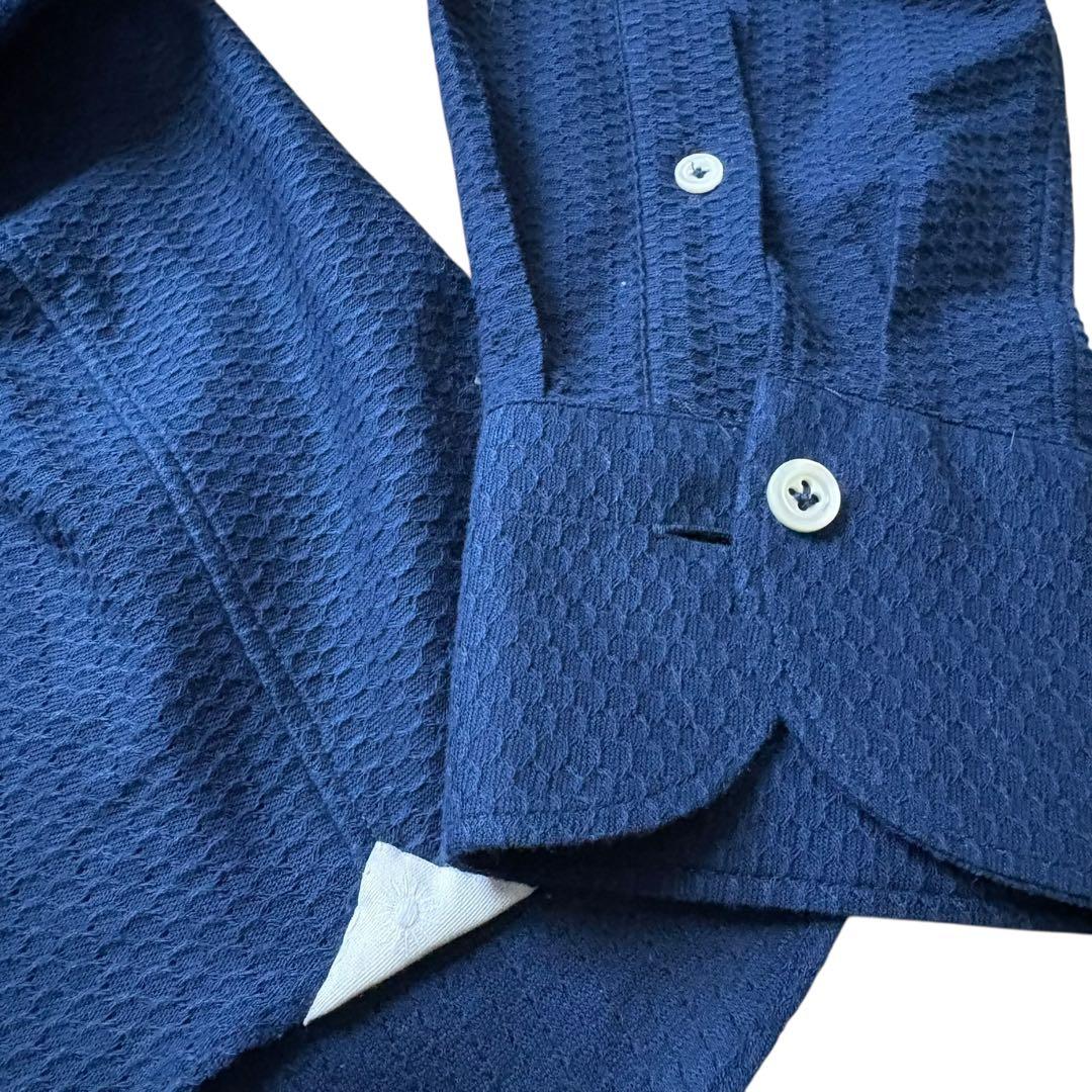 GIANNETTO vinci fit/ネイビー/コットンニットストレッチシャツ - メルカリ