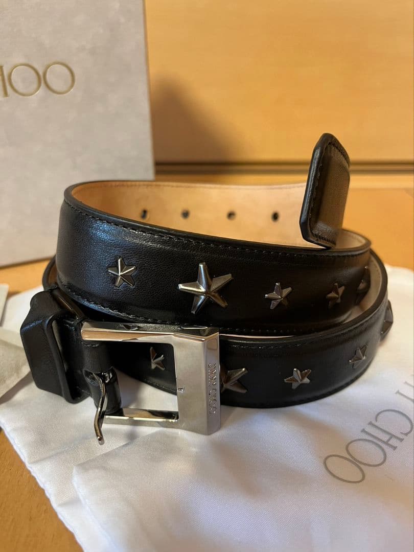 美品/最高級】JIMMY CHOO ベルト スタースタッズ レザー 本革
