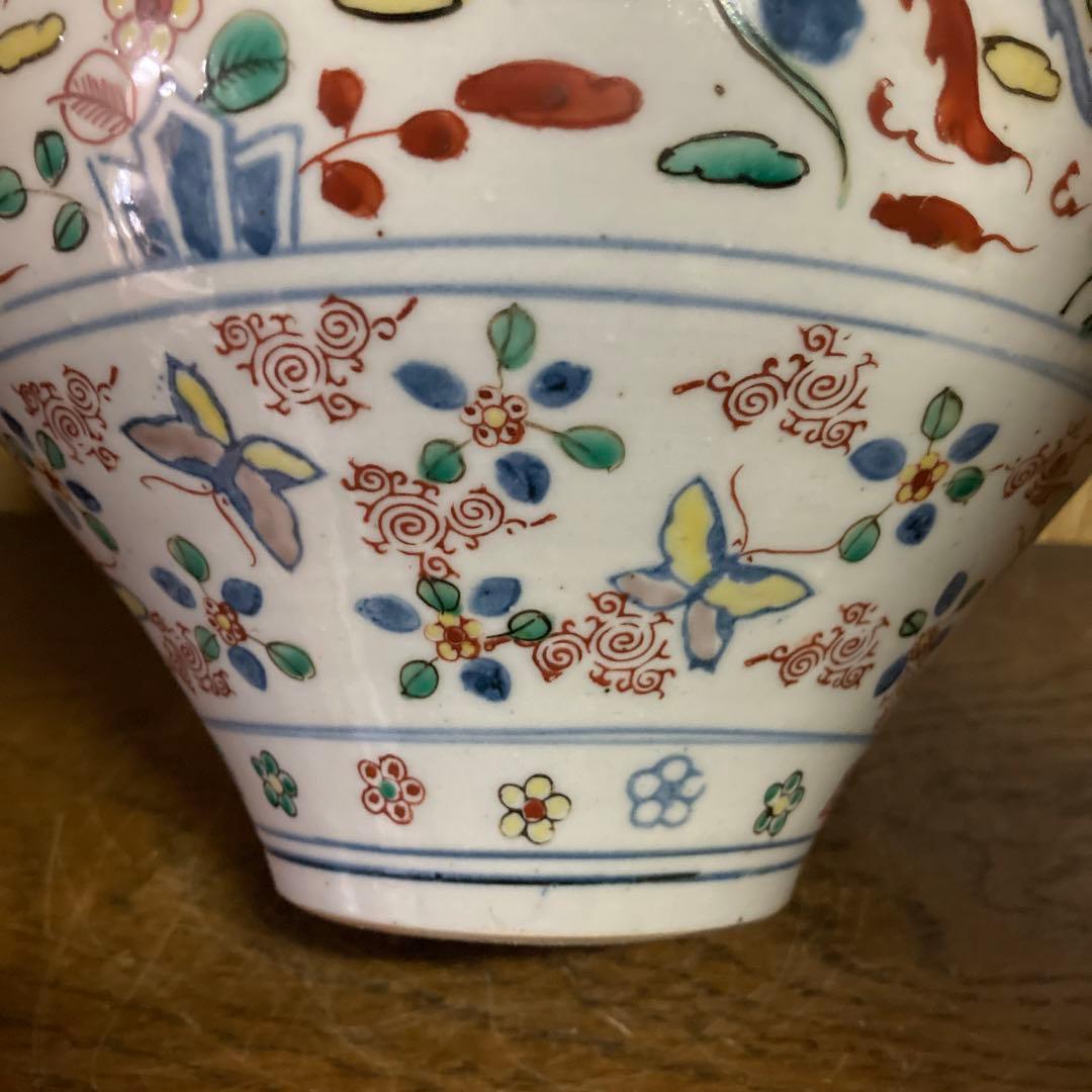 中国 色絵 瓶 龍鳳花蝶図 大明萬暦年製銘 - メルカリ