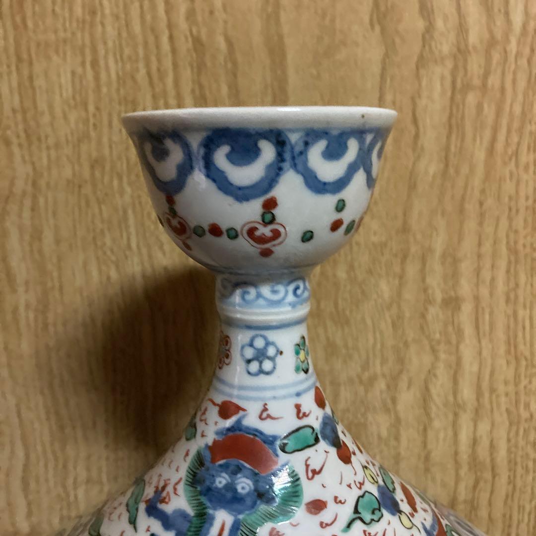 中国 色絵 瓶 龍鳳花蝶図 大明萬暦年製銘 - メルカリ