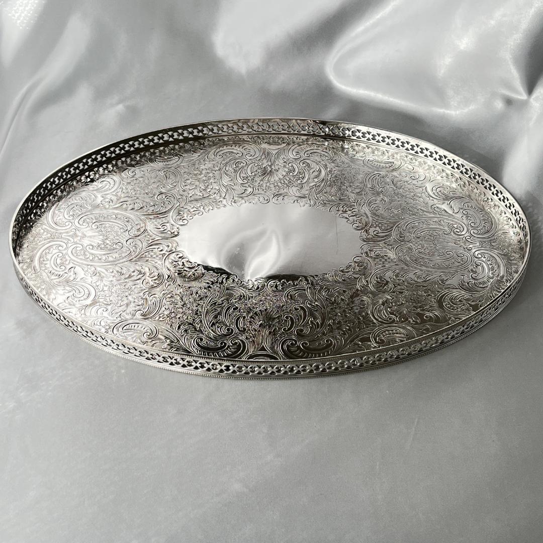 Barker & Ellis】 ギャラリートレー オーバル型 39cm 【Barker & Ellis