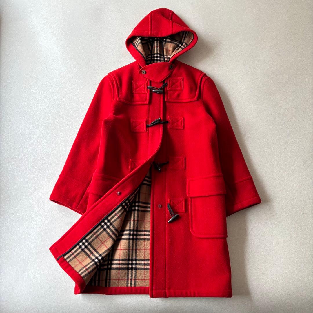 【美品】バーバリー　ウール　ダッフルコート　Ｌ　赤　ノバチェック バーバリー ダッフルコート 赤色 ノバチェック BURBERRY LONDON | UTA
