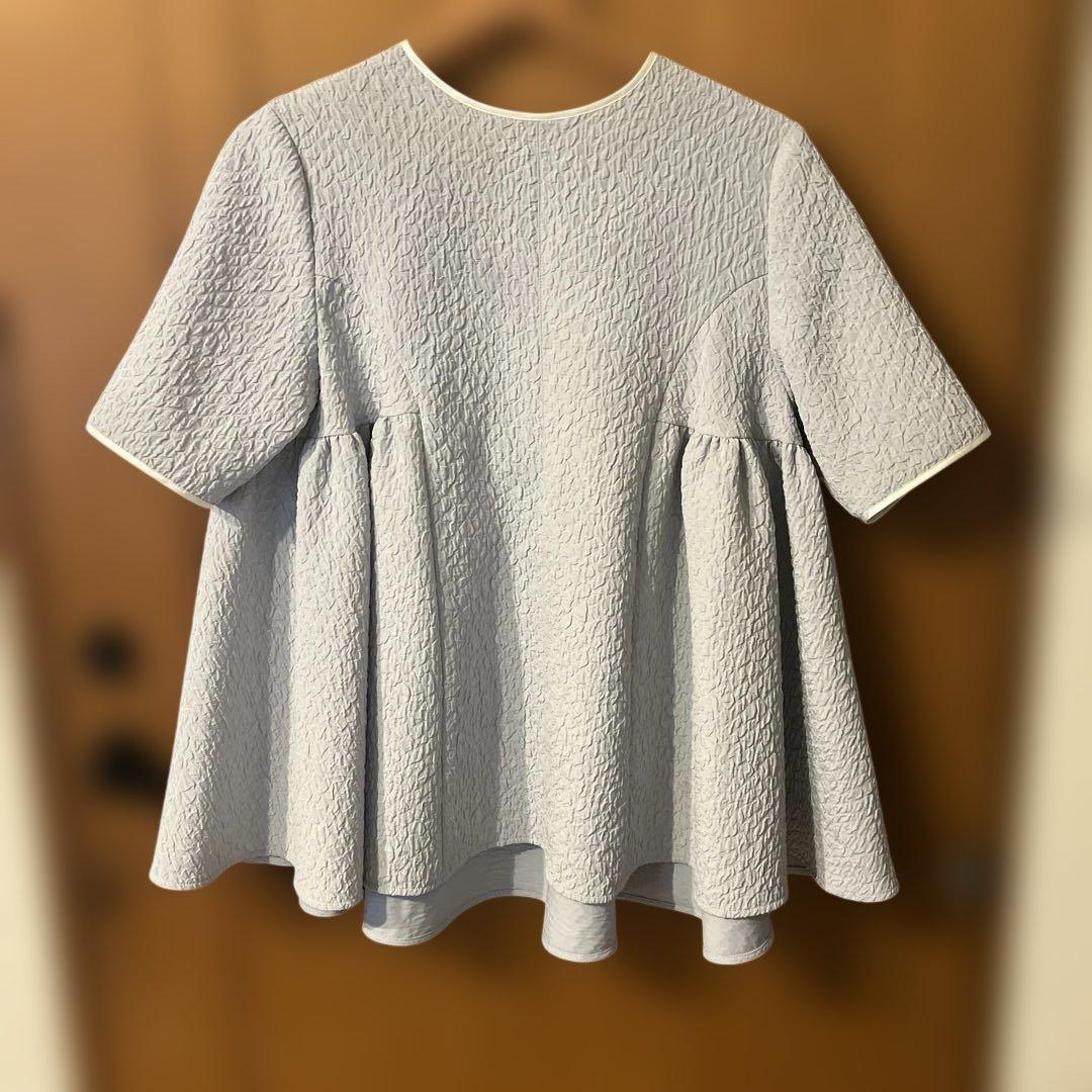 Yoriヨリブルーブラウス36 美品 中古・古着通販】YORI (ヨリ) ぬくぬくteeブラウス ブルー サイズ:F