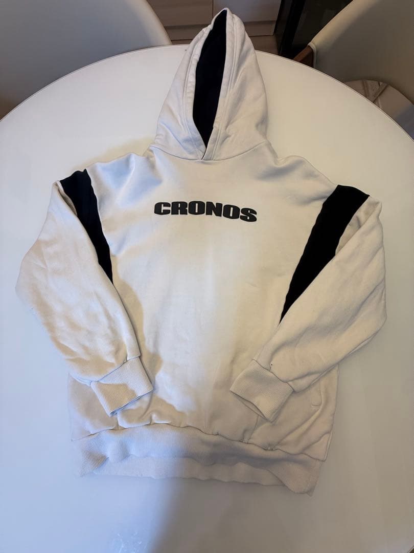 クロノス　セットアップ　白 CRONOS Advanced Rash Guard Zip-Up Hoodie【WHITE×BLACK】