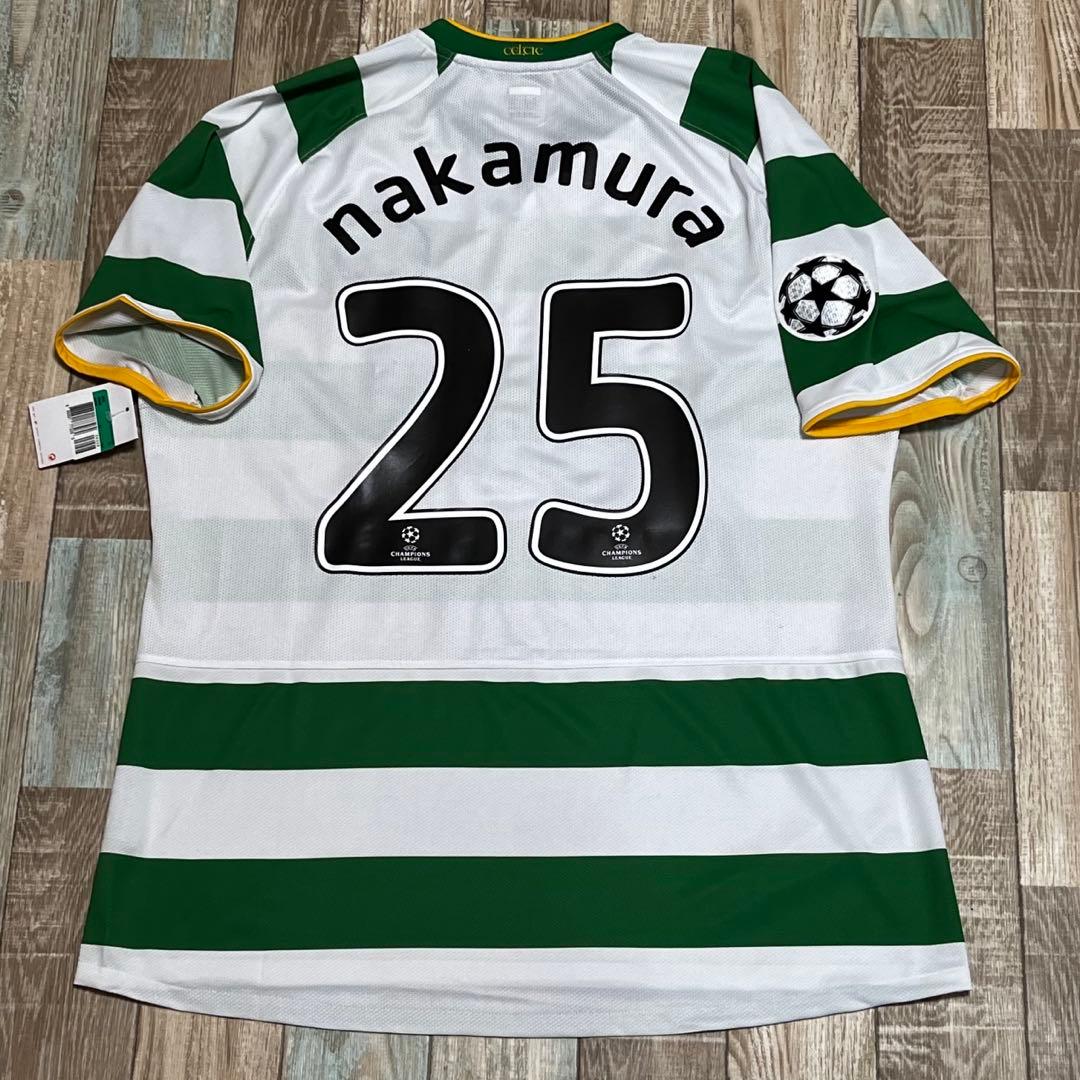 セルティック 2008/09CL 中村俊輔 選手用 ユニフォーム 日本代表 NIKE セルティック 07/08 ユニフォーム ホーム半袖 ジュニア #25.中村