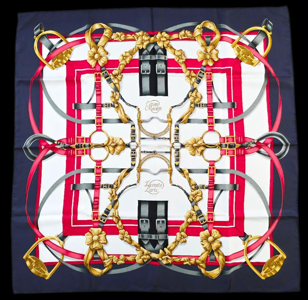 HERMESエルメスカレ90大判スカーフ GRAND MANEGE レア - メルカリ