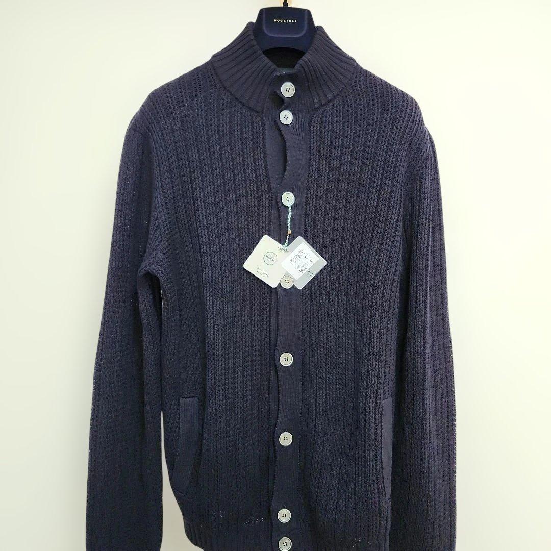 ZANONE CHIOTO　ネイビー　大きいサイズ（54） ザノーネ ZANONE ニットカーディガン メンズ CHIOTO キョート スタンド