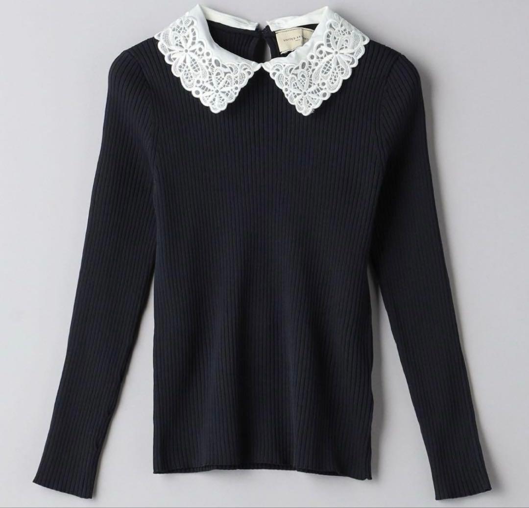 ユナイテッドアローズ リブ編みレース襟ニット - メルカリ