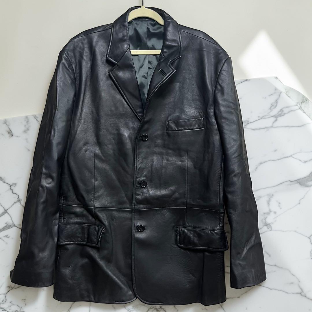 ✨レア✨オールドユニクロ Lサイズ 黒 レザージャケット ラムレザー