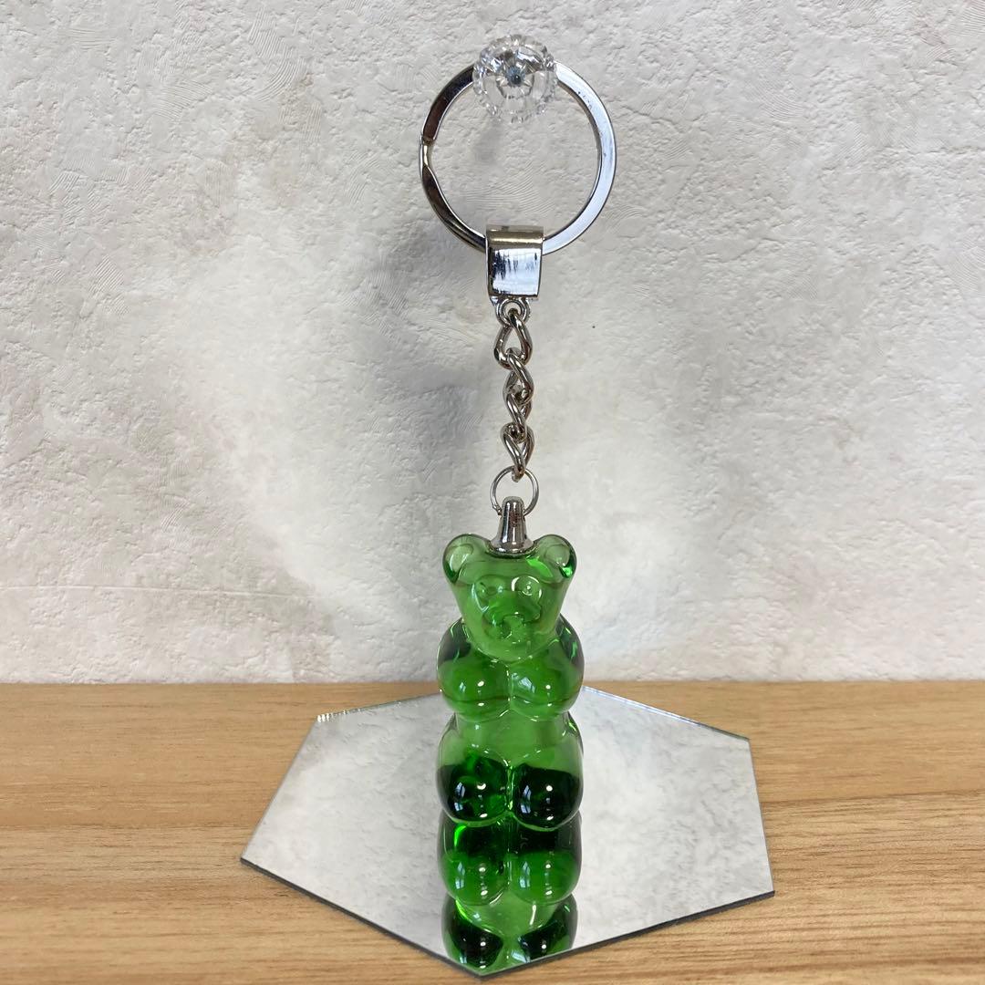 HARIBO ハリボー キーリング ガラス グリーン ゴールドベア ドイツ