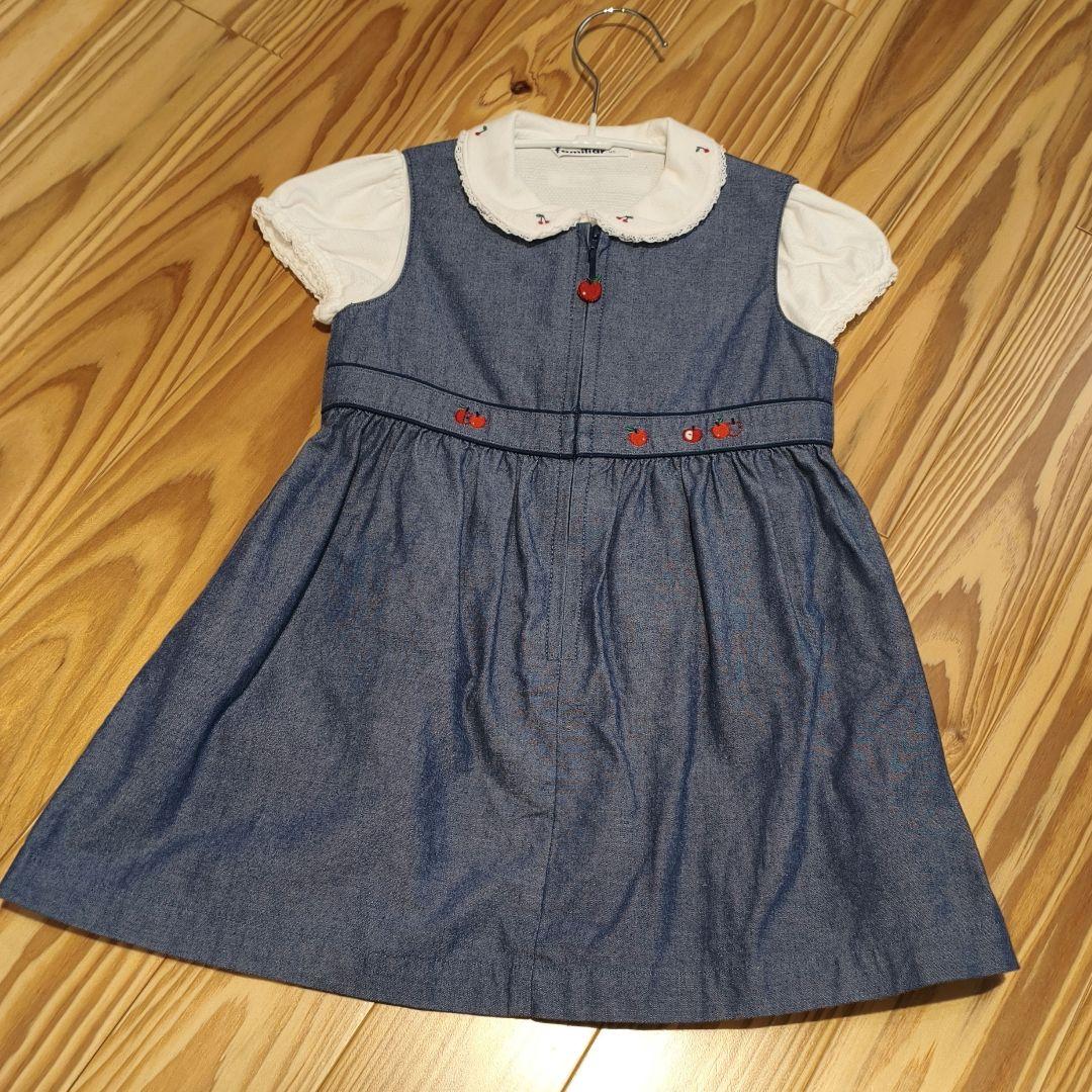 ファミリア ジャンパースカート ブラウス セット 半袖 さくらんぼ