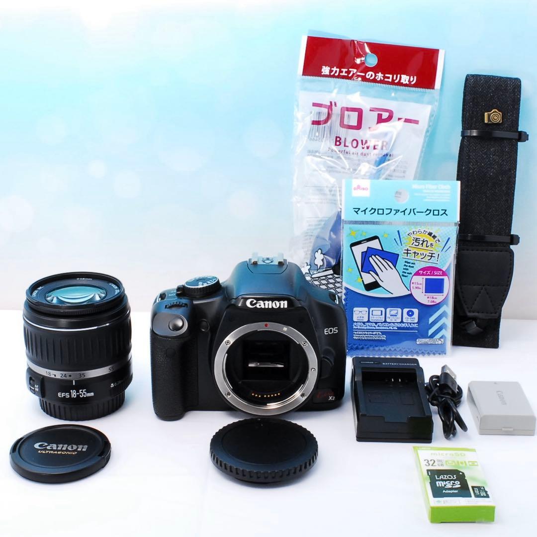 操作カンタンCanon EOS Kiss X2 一眼レフ付属品完備ですぐ使える