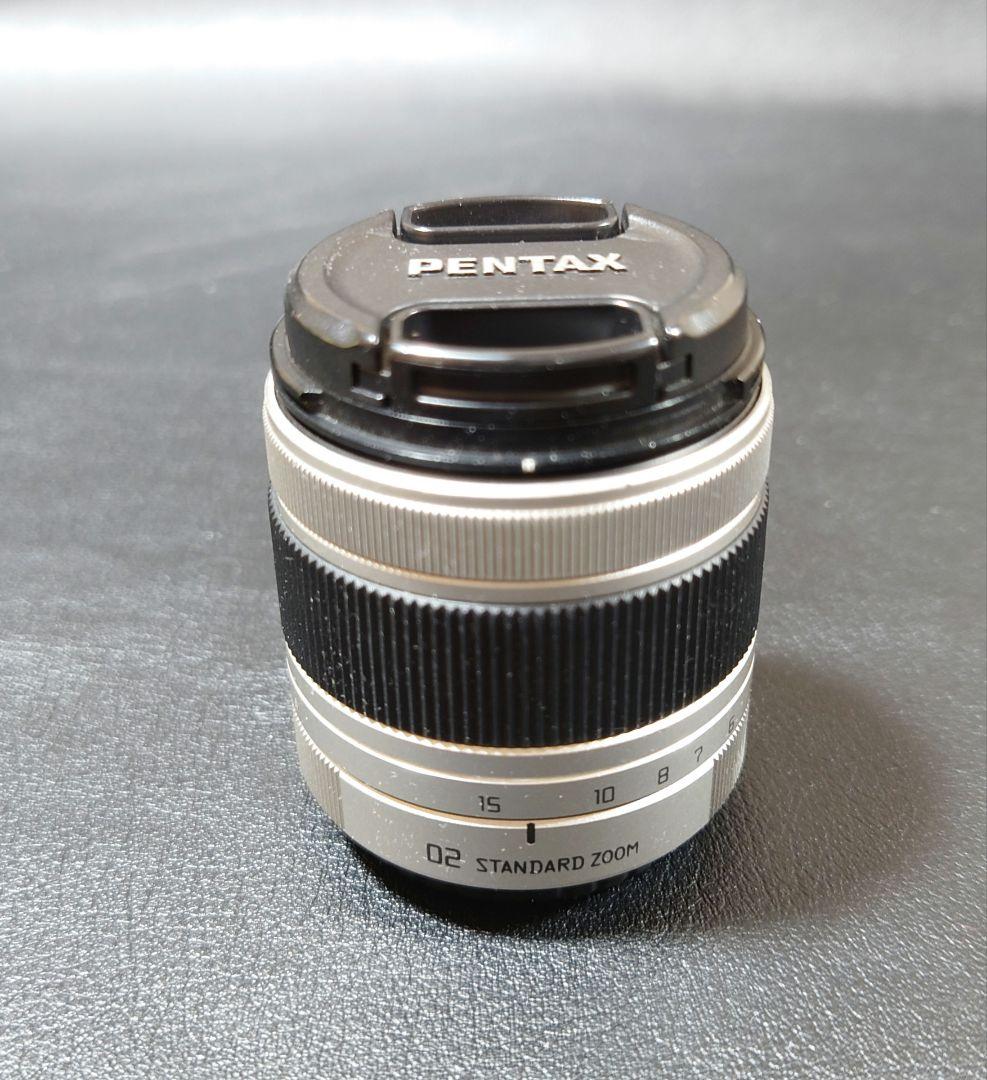 PENTAX Q ホワイト×ネイビー本革 02レンズ 純正バッテリー 純正充電器