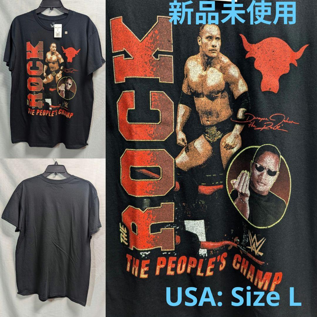 WWE ザ・ロック Tシャツ ブラック - メルカリ