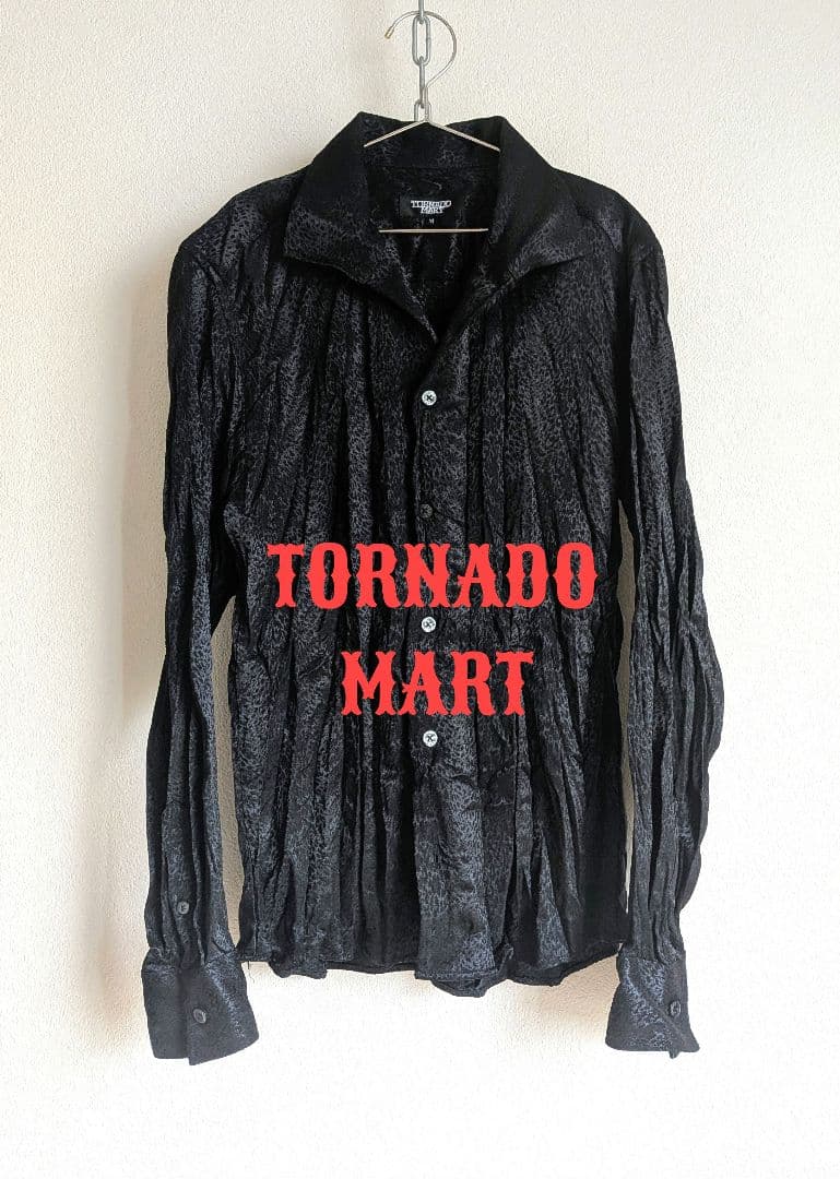 TORNADO MART Y2K ジャガード レオパード ブラック 長袖シャツ - メルカリ