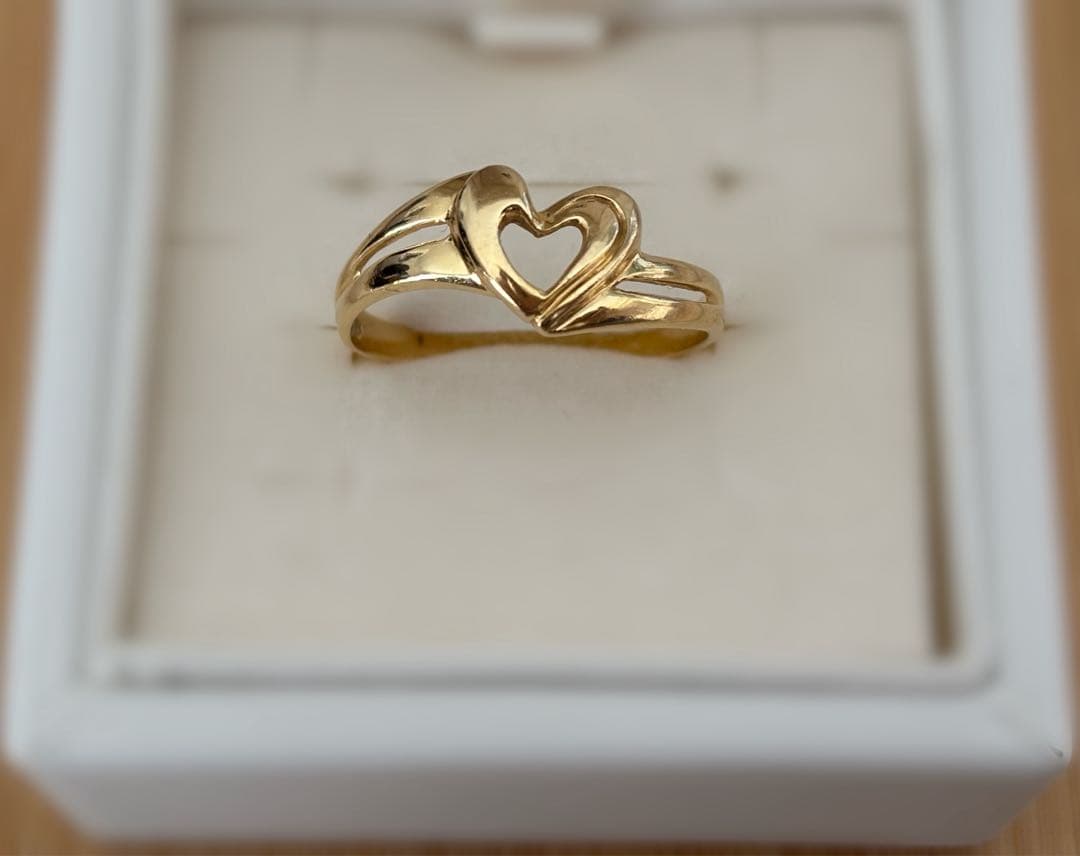 K18 18金　ハート ゴールドリング 大きめサイズ ハワイアンジュエリー 指輪 k18 ゴールド リング 18金 ハート ふっくら