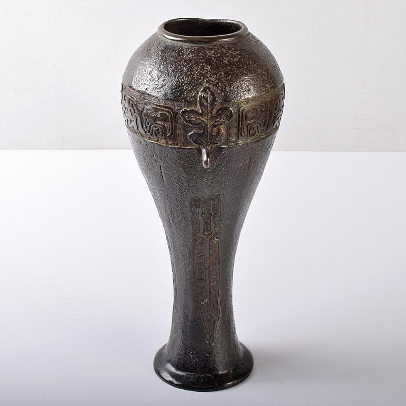 中国 古銅 漢詩饕餮文 双耳瓶 時代箱付 M R8223B - メルカリ