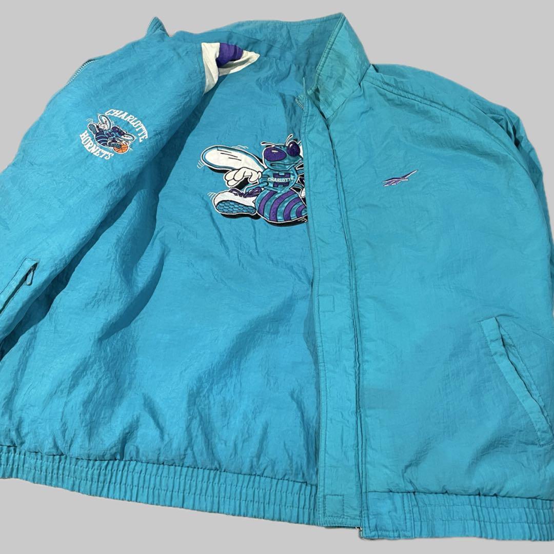リバーシブル】90sリーボックNBA シャーロット・ホーネッツ中綿JKT/L