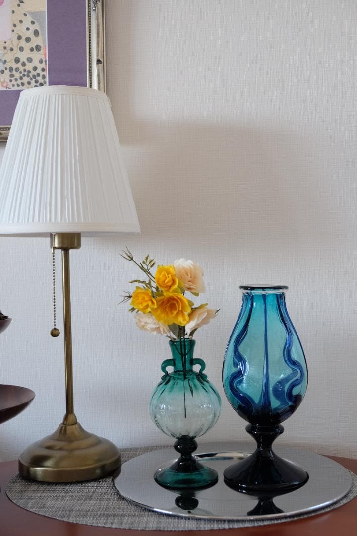 舩木倭帆 吹きガラス 花瓶 花器 骨董 民藝ガラス グラス 横山秀樹 小谷