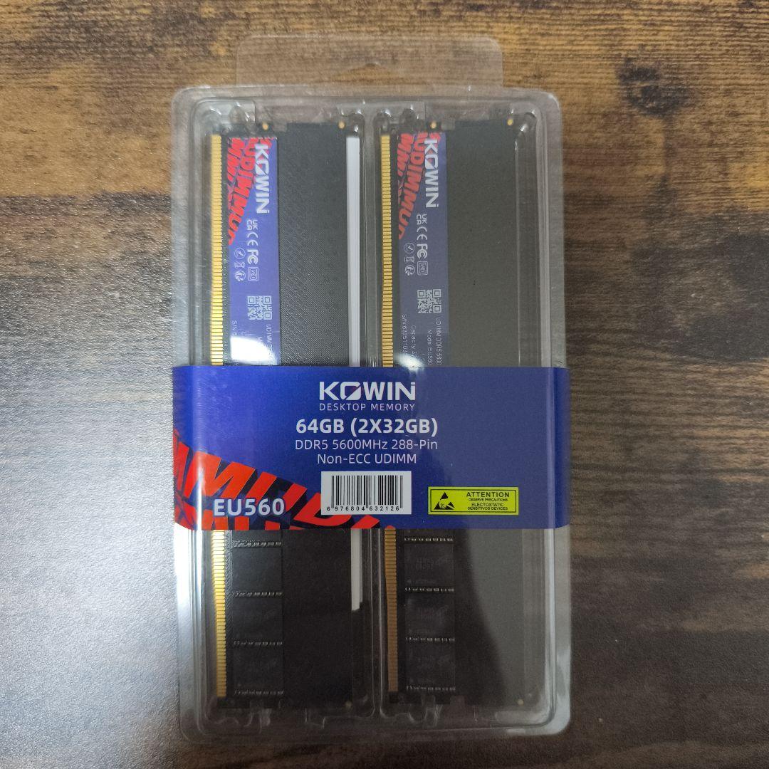 新品 KOWIN DDR5-5600 micronチップ 32GBx2 64GB - メルカリ