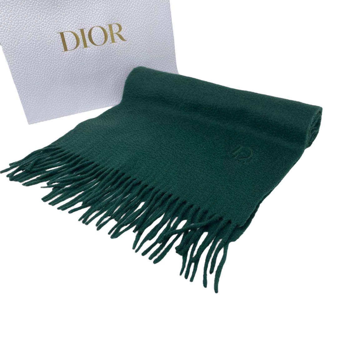美品】DIOR マフラー CDロゴ カシミヤ100% 緑 グリーン - メルカリ